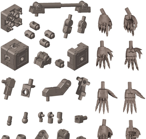 Kotobukiya M.S.G Modeling Support Goods Mecha Supply Assort03 Joint Set Gun Meta Ver. Plastic Model Bild 1