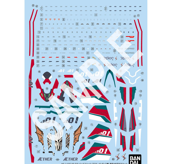 BANDAI SPIRITS HG 1/100 VF-31S Siegfried (Arad Modlers's Custom) Water-slide Decals