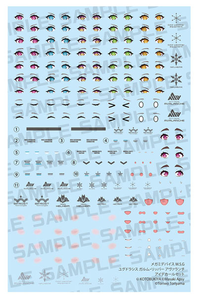 Kotobukiya Megami Device M.S.G YGGDRASIS GARM RIPPER AVALANCHE EYE DECAL SET
