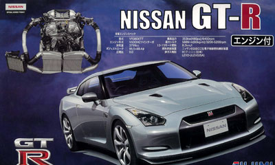 Fujimi 1/24 Inch-up Series No.131 NISSAN GT-R (R35) w/Engine Plastic Model hình ảnh 1