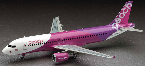 Hasegawa 1/200 Peach Aviation Airbus A320 Plastic Model
