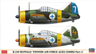Hasegawa 1/72 Aircraft Series - B-239 Buffalo "Finnish Air Force Aces Combo Part 2" Plastic Model