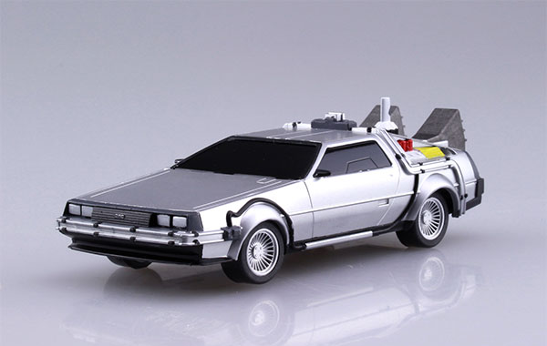 Aoshima Movie Mecha No.12 1/43 Pullback Back To The Future Part II Time Machine Plastic Model
