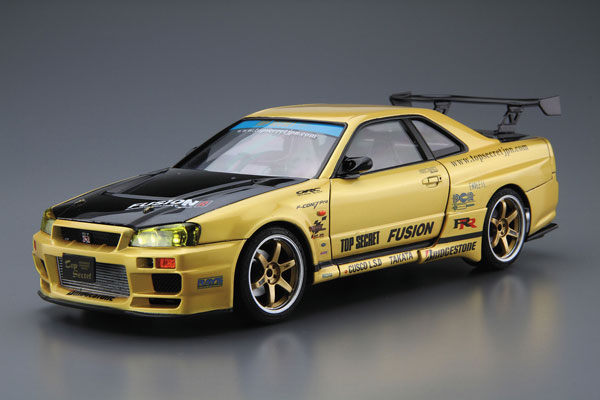 Aoshima The Tuned Car No.15 1/24 Top Secret BNR34 Skyline GT-R '02 (Nissan) Plastic Model Bild 1
