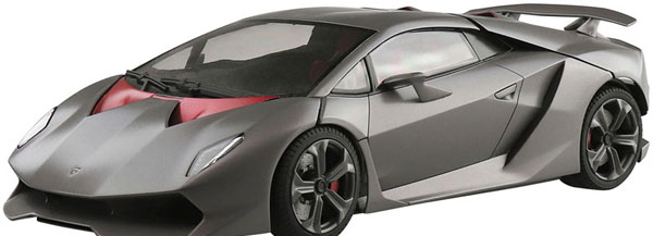 Aoshima The Super Car No.14 1/24 '10 Lamborghini Sesto Elemento Plastic Model รูปภาพ 1