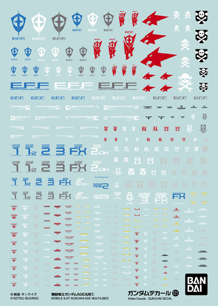 BANDAI SPIRITS Gundam Decal No.121 Mobile Suit Gundam AGE Regular (1)