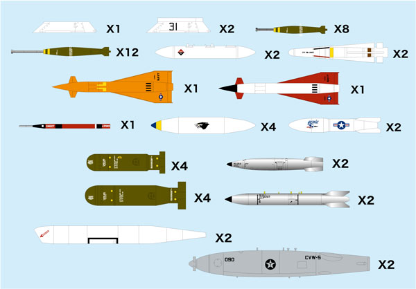 Platz 1/144 Aviation Armament Series Modern Aircraft Weapon Set 3 Special Armament '50 - Plastic Model