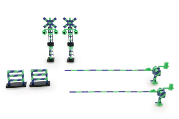Plum Pop na Isekai Series 2-Color Mold Plastic Kit "Railway Crossing (Green x Blue)" 1/80 Plastic Model