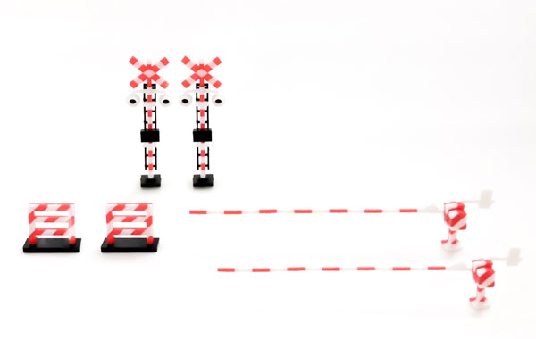Plum Pop na Isekai Series 2-Color Mold Plastic Kit "Railway Crossing (Red x White)" 1/80 Plastic Model รูปภาพ 1
