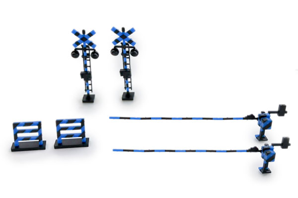Plum Pop na Isekai Series 2-Color Mold Plastic Kit "Railway Crossing (Blue x Black)" 1/80 Plastic Model