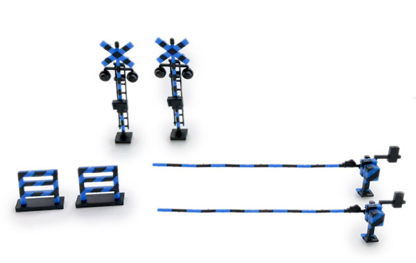 Plum Pop na Isekai Series 2-Color Mold Plastic Kit "Railway Crossing (Blue x Black)" 1/80 Plastic Model รูปภาพ 1