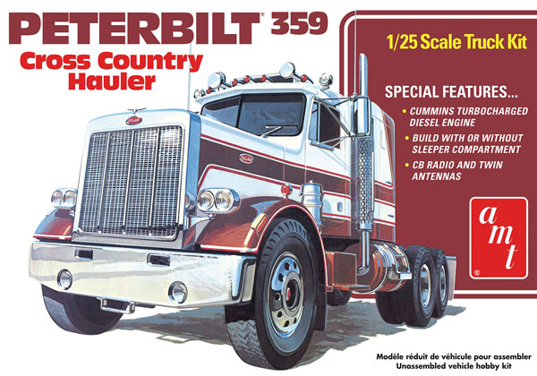AMT 1/25 Peterbilt 359 Cross Country Hauler Plastic Model