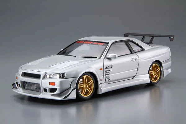 Aoshima The Tuned Car No.50 1/24 C-WEST BNR34 Skyline GT-R '02 (Nissan) Plastic Model
