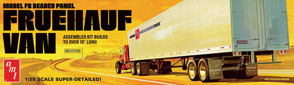 AMT 1/25 Fruehauf Beaded Van Semi-trailer Plastic Model