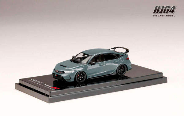 HobbyJAPAN 1/64 Honda CIVIC TYPE R (FL5) RACING BLACK Package 2025 Sonic Gray Pearl