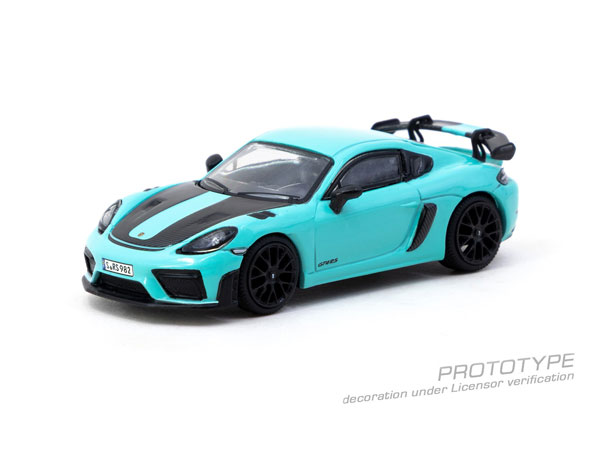 Tarmac Works 1/64 Porsche Cayman GT4RS Mint Green image 1