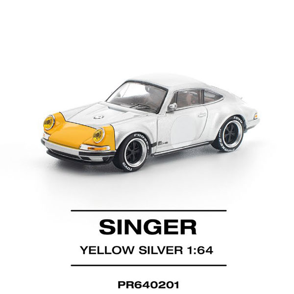 POP RACE 1/64 Singer 911 SCCS Homage Yellow/Silver 图片 1