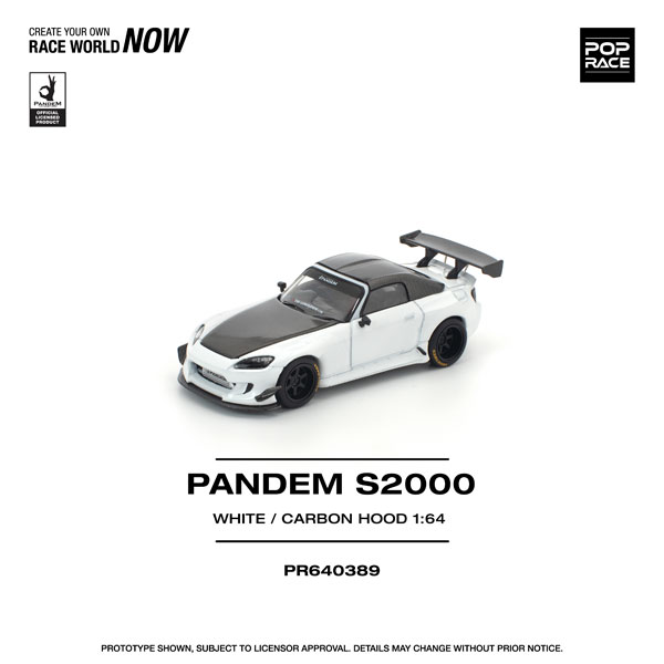 POP RACE 1/64 PANDEM S2000 White Carbon Hood 图片 1