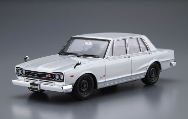 Aoshima The Model Car No.45 1/24 Nissan PGC10 Skyline 2000GT-R '70 Plastic Model