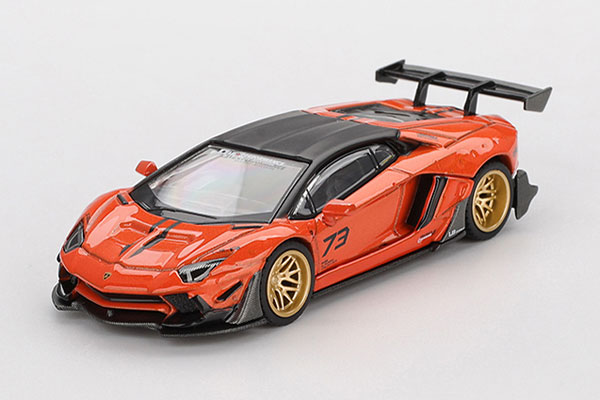 MINI GT 1/64 LB WORKS Lamborghini Aventador Limited Edition Orange MDX 2025 (Right-hand Steering)