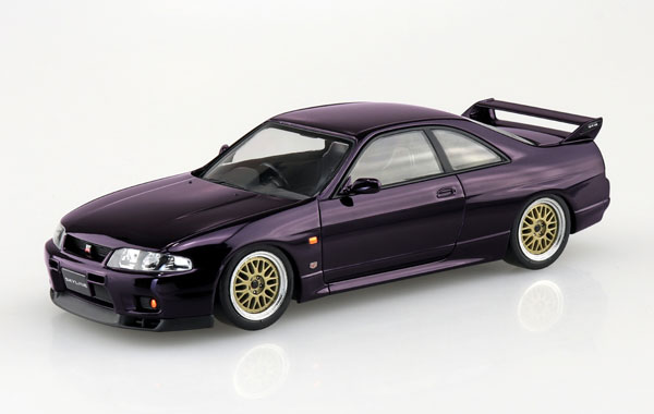 Aoshima RakuPla Snap Kit No.21CU-MP Nissan R33 Skyline GT-R Custom Wheel (Midnight Purple) Plastic Model Bild 1