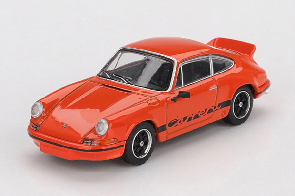 MINI GT 1/64 Porsche 911 Carrera RS 2.7 Tangerine/Black Livery (Left-hand Steering) image 1