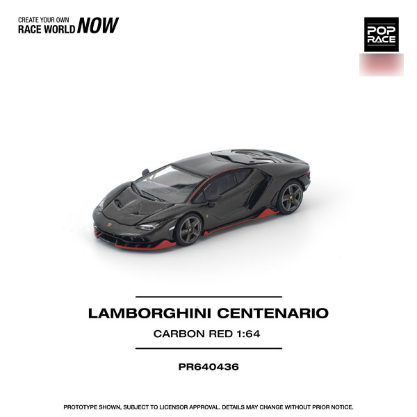 POP RACE 1/64 Lamborghini Centenario Carbon Red