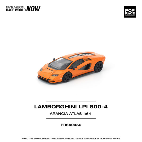 POP RACE 1/64 Lamborghini Countach LPI 800-4 Arancia Atlas