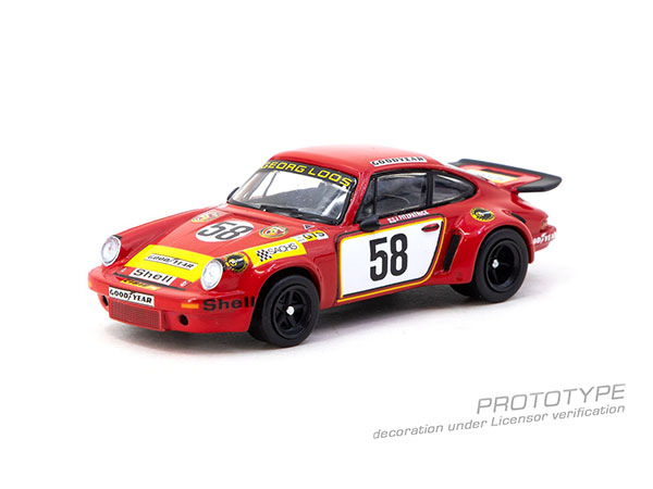 Tarmac Works 1/64 Porsche 911 Carrera RSR 3.0 24h Le Mans 1975 #58 image 1