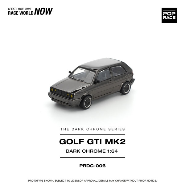POP RACE 1/64 Golf GTI MK2 Dark Chrome