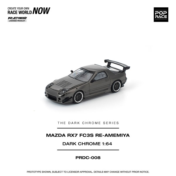 POP RACE 1/64 Mazda RX-7 (FC3S) RE-Amemiya Dark Chrome