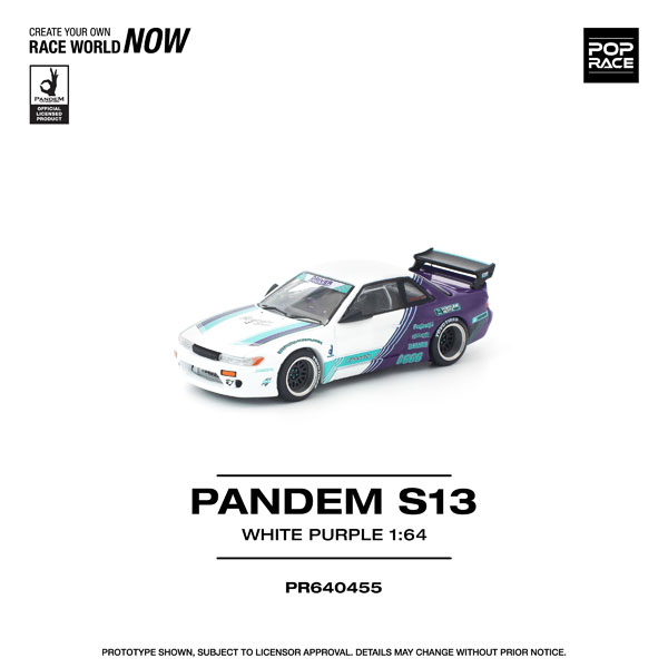POP RACE 1/64 PANDEM S13 WHITE PURPLE