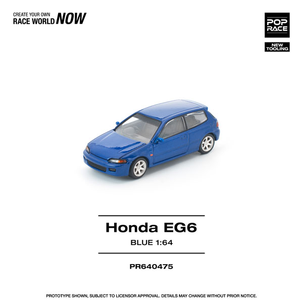POP RACE 1/64 Honda Civic EG6 Blue