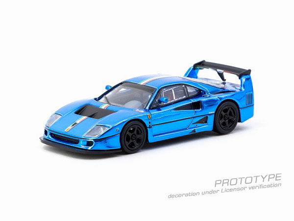 Tarmac Works 1/64 Ferrari F40 LM Chrome Blue gambar 1