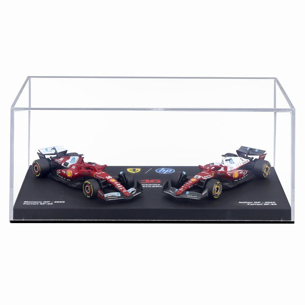 Bburago 1/64 Ferrari SF-25 2025 Australia/Monoco GP 2pc. Set No,16 C. Leclerc Clear Case, w/o Driver