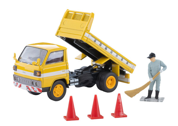 Tomytec Tomica Limited Vintage NEO LV-N369a Mitsubishi Fuso Canter Dump Truck Road Maintenance Vehicle w/Figure