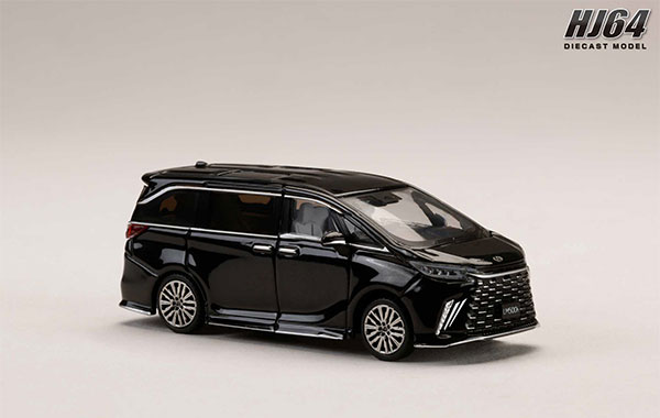 HobbyJAPAN 1/64 LEXUS LM Custom Version 4-seater 500h (RHD) Graphite Black Glass Flake / White Interior