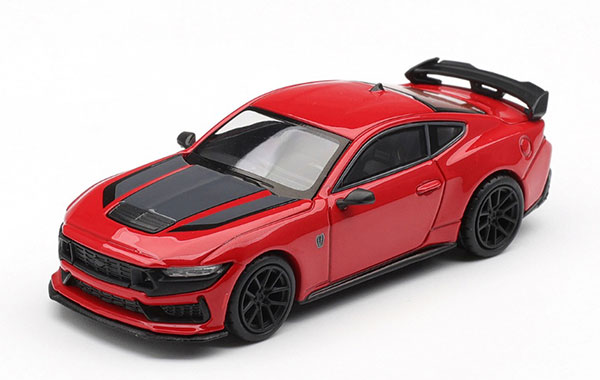 MINI GT 1/64 Ford Mustang Dark Horse Race Red (Right-hand Steering) gambar 1