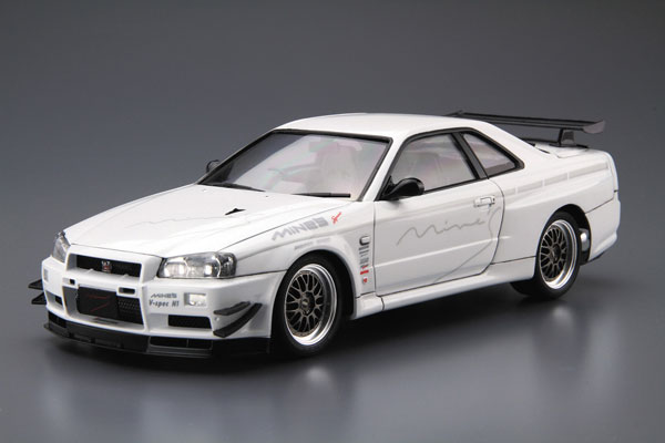 Aoshima The Tuned Car No.34 1/24 Mine's BNR34 Skyline GT-R '02 (Nissan) Plastic Model