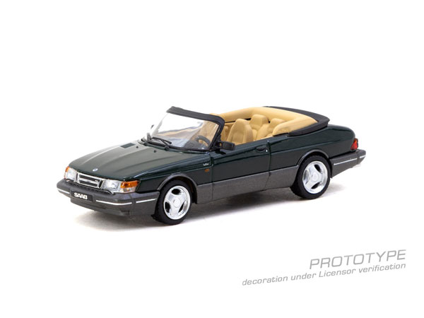 Tarmac Works 1/64 Saab 900 Turbo Convertible Green