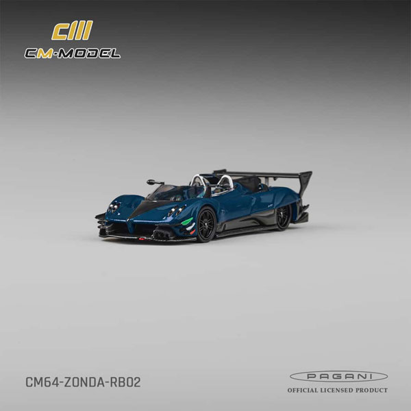 CM MODEL 1/64 Pagani Zonda Revolution Barchetta Blue Full Carbon