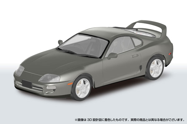 Aoshima RakuPla Snap Car No.08-GG JZA80 Supra 1996 Grayish Green Mica Metallic Plastic Model