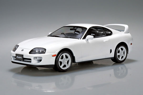Aoshima RakuPla Snap Car No.08-SW JZA80 Supra 1996 Super White II Plastic Model hình ảnh 1