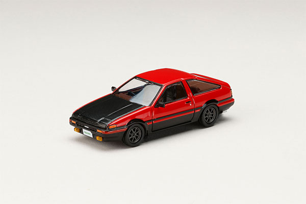 HobbyJAPAN 1/64 Toyota SPRINTER TRUENO (AE86) GT-APEX JDM Custom Version / CARBON BONNET Red/Black
