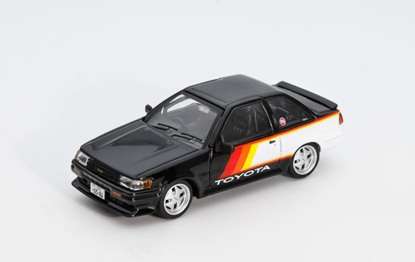 DIECASTTEAM 1/64 Toyota Corolla LEVIN (RHD) Black/Art Pattern รูปภาพ 1