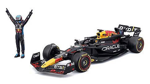 Bburago 1/24 Oracle Red Bull Racing RB20 No,1 2024 M. Verstappen w/Figure Window Box รูปภาพ 1
