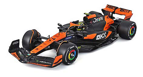 Bburago 1/24 McLaren F1 Team MCL38 Miami GP 2024 No,4 L. Norris w/Driver Assembly Kit รูปภาพ 1