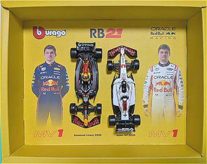Bburago 1/43 Oracle Red Bull Racing RB21 2025 No,1 M. Verstappen 2Car Set (Blue:White)