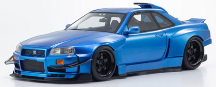 Kyosho KYOSHO Original 1/18 samurai Series Nissan Skyline GT-R (R34) Khyzyl Saleem (Blue)