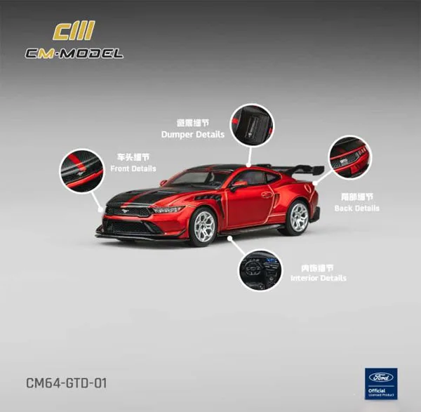 CM MODEL 1/64 Ford Mustang GTD Red Bild 1
